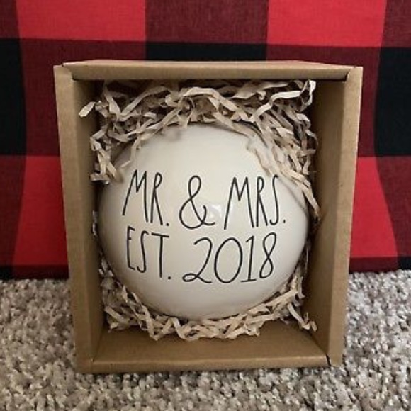 Rae Dunn Accessories - Rae Dunn Christmas Mr Mrs Est 2018 XL Ornament